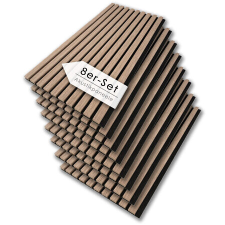 Akustikpaneel Suono Eiche Braun 8er Set