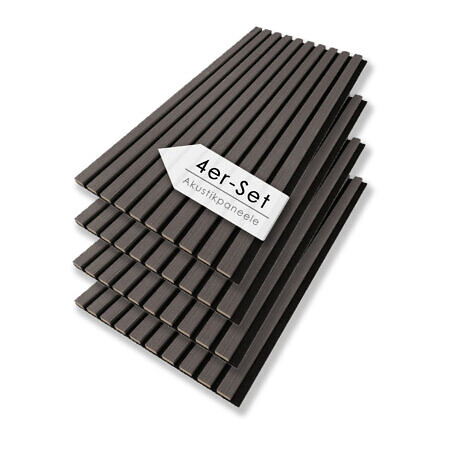 Akustikpaneel Suono Eiche Dunkelgrau 4er Set