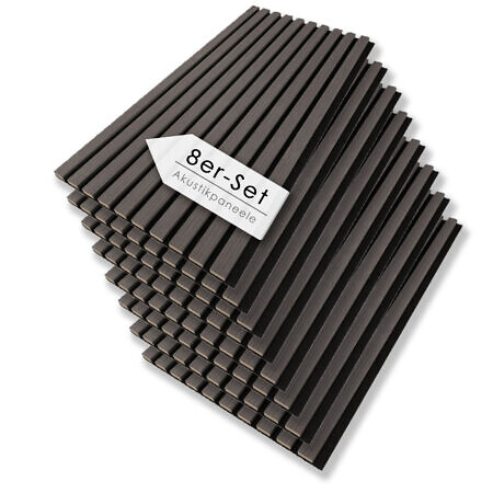 Akustikpaneel Suono Eiche Dunkelgrau 8er Set