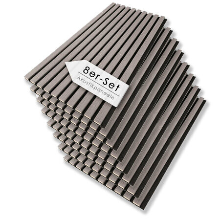 Akustikpaneel Suono Eiche Grau 8er Set