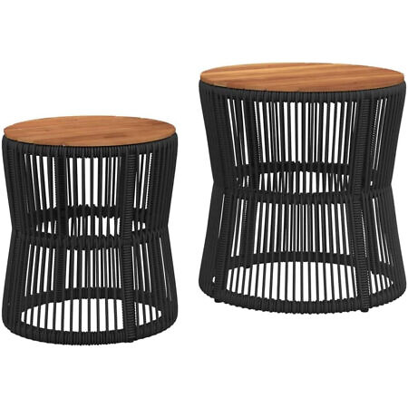 Beistelltisch Tavolino 2er Set Poly Rattan