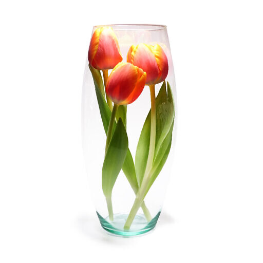 PIVELLO® Blumenvase Handgefertigt Glasvase Zylinder Glas Hochzeit Deko Ø15cm