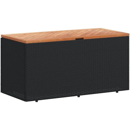 Universalbox Scatola Rattan Schwarz & Akazie Massiv 110x50x54cm