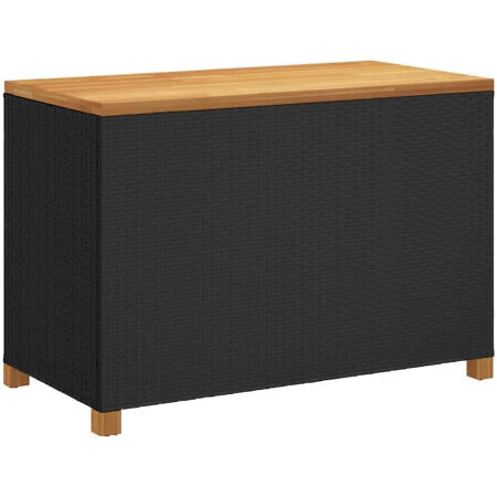 Universalbox Scatola Rattan Schwarz & Akazie Massiv 110x55x63cm